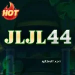 JLJL44 Game black theme casino-style logo with slot machine and golden chips