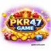 PKR47 Game logo with crown, gold coins, dice, and casino chips.