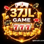 37JL Game black theme casino-style icon with golden slot machine and 777 symbols