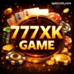 777XK Game logo in bold gold letters with black casino-themed background