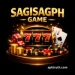 SAGISAGPH Game logo with black casino theme, slot machine, poker chips, dice, and playing cards